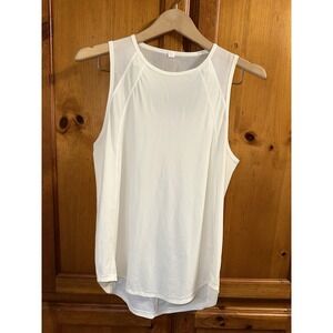 Lululemon Sculpt Tank Top Shirt Women's 8 Beige Off White Mesh Singlet Racerback